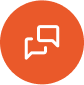 Text bubbles representing conversation and feedback