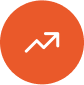 Upwards trend in a graph representing growth