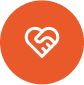 Handshake in a heart